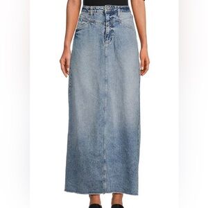 Free People We The Free Come As You Are Denim Maxi Skirt Size 10 NWT